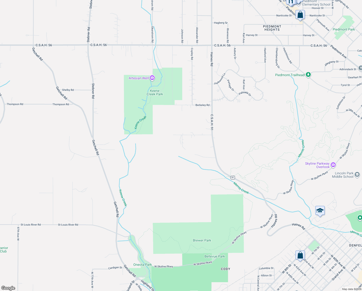 map of restaurants, bars, coffee shops, grocery stores, and more near 4746 Mary Lane Drive in Hermantown