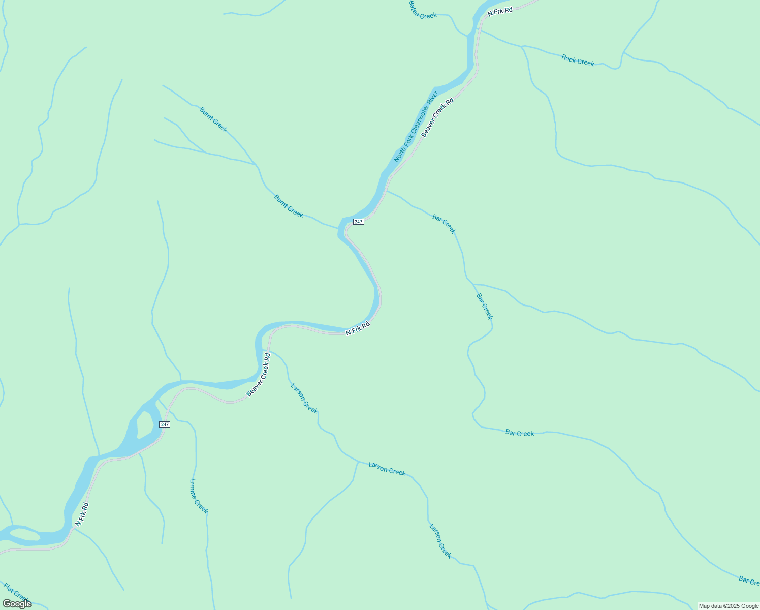 map of restaurants, bars, coffee shops, grocery stores, and more near Beaver Creek Road in Clearwater County