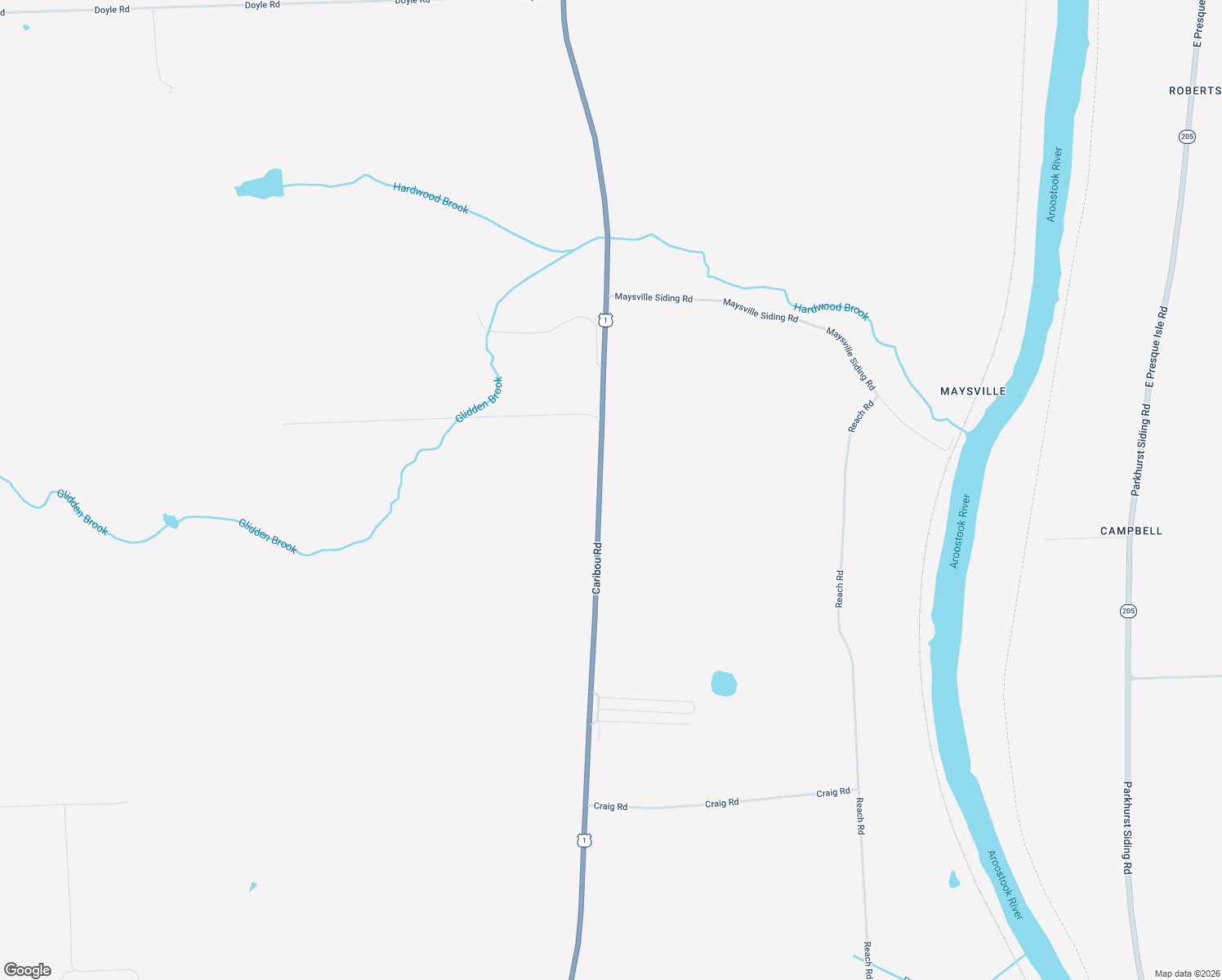 map of restaurants, bars, coffee shops, grocery stores, and more near 495 Caribou Road in Presque Isle