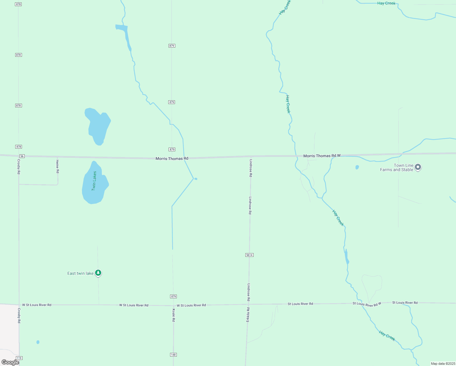 map of restaurants, bars, coffee shops, grocery stores, and more near 6838 Morris Thomas Road West in Cloquet