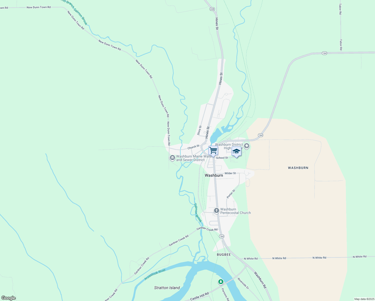 map of restaurants, bars, coffee shops, grocery stores, and more near 24 Church Street in Mapleton