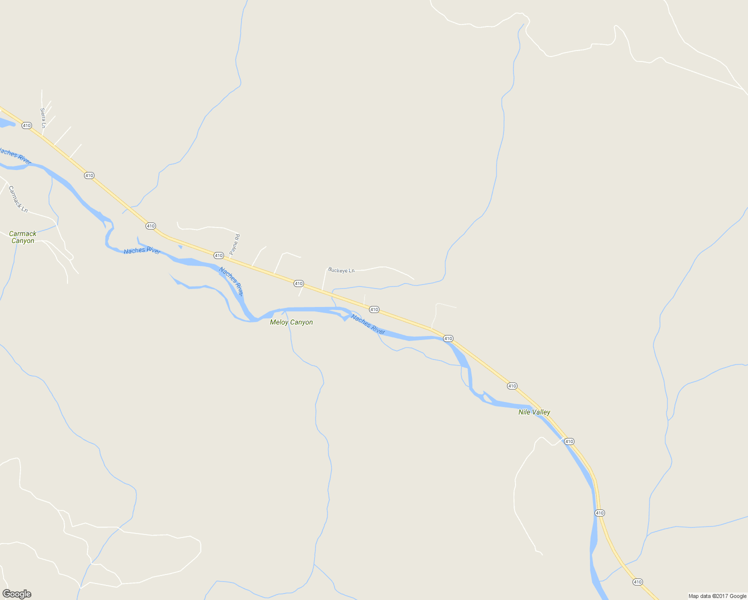 map of restaurants, bars, coffee shops, grocery stores, and more near 6831 Washington 410 in Naches