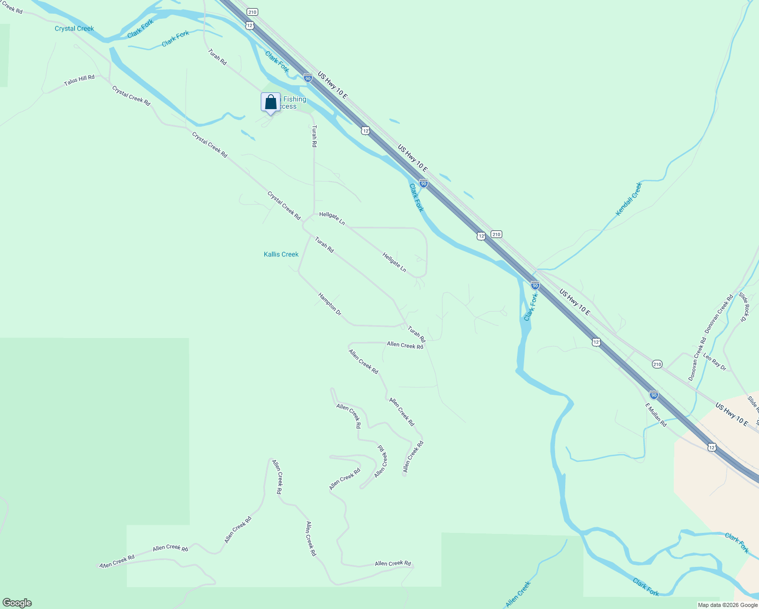 map of restaurants, bars, coffee shops, grocery stores, and more near 14255 Turah Road in Clinton