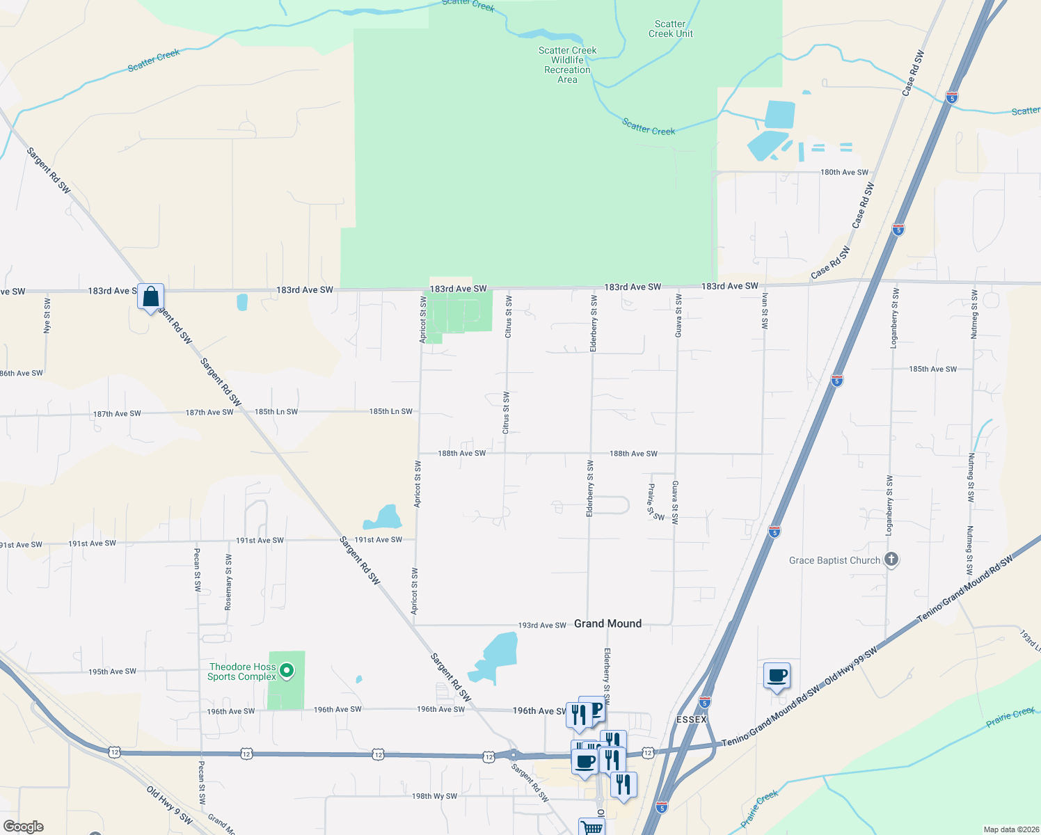 map of restaurants, bars, coffee shops, grocery stores, and more near 18710 Citrus Street Southwest in Rochester