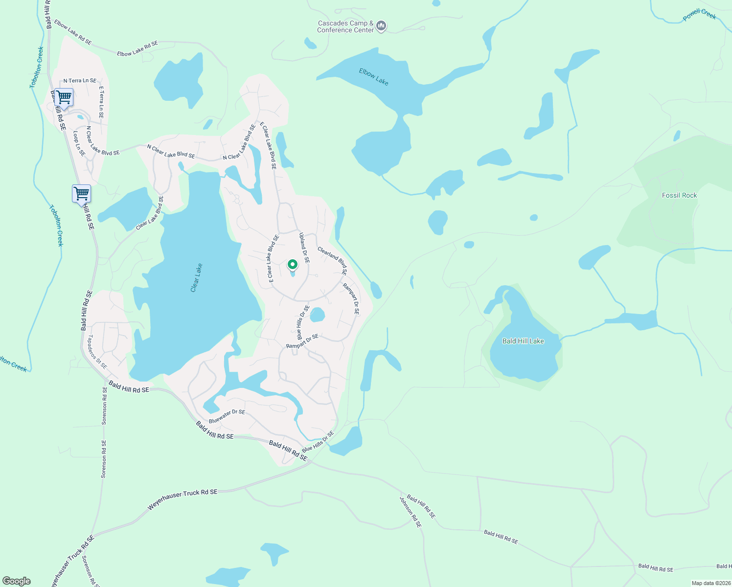 map of restaurants, bars, coffee shops, grocery stores, and more near 18226 Big Fir Court Southeast in Yelm