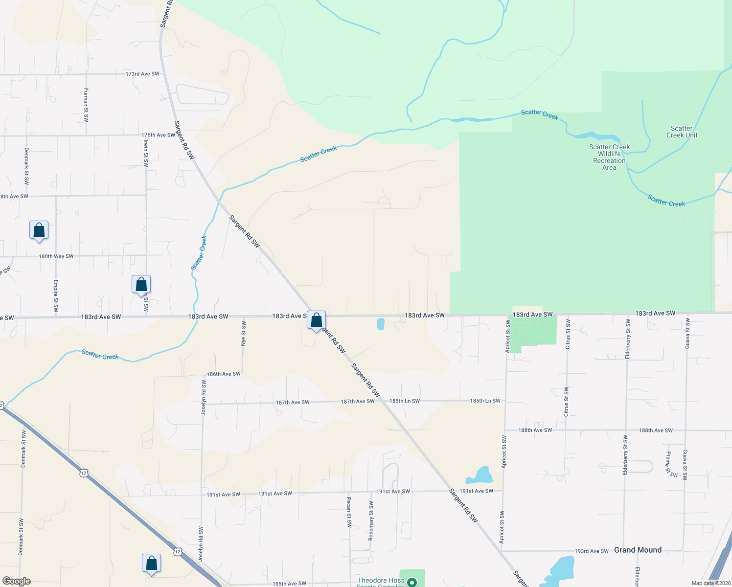 map of restaurants, bars, coffee shops, grocery stores, and more near 7300 183rd Avenue Southwest in Rochester