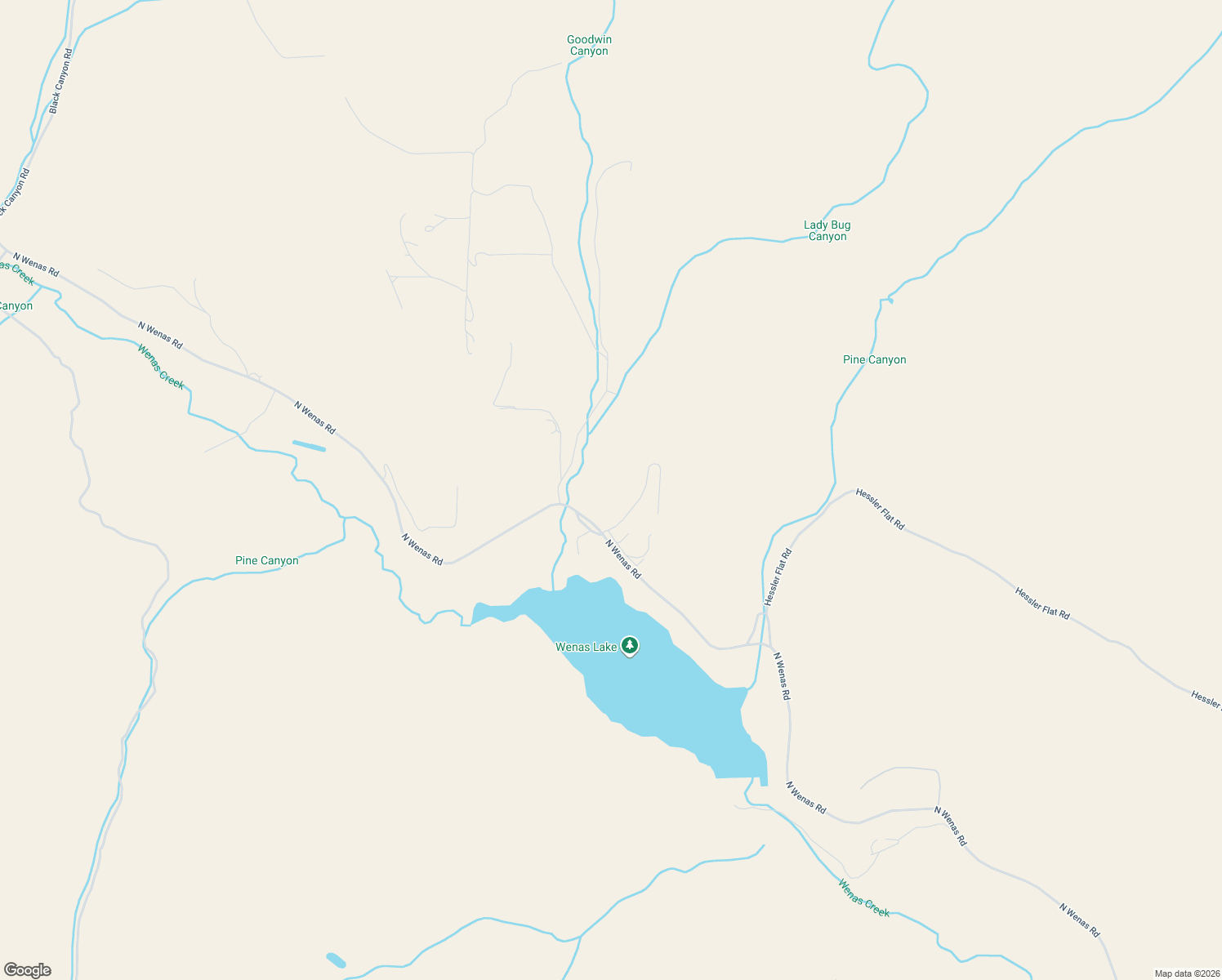 map of restaurants, bars, coffee shops, grocery stores, and more near 16151 North Wenas Road in Selah