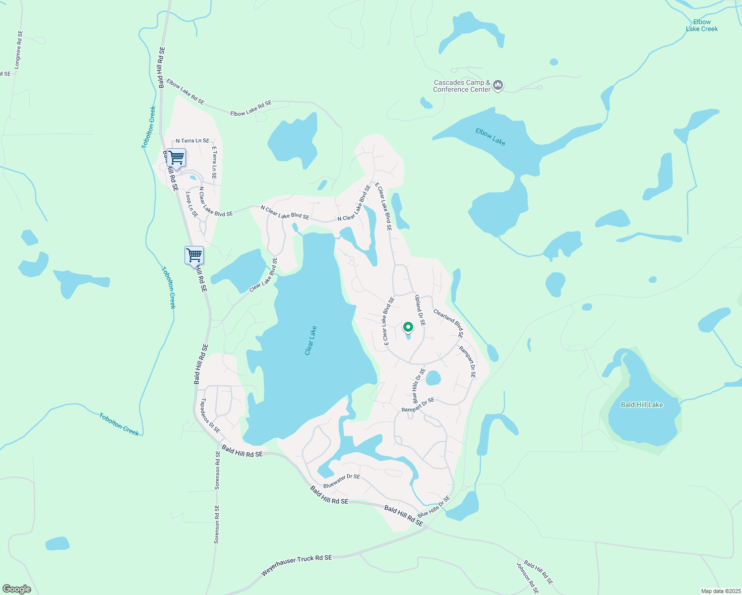 map of restaurants, bars, coffee shops, grocery stores, and more near 17927 Overlake Court Southeast in Yelm