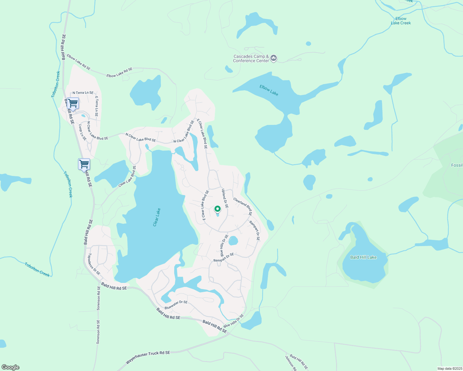 map of restaurants, bars, coffee shops, grocery stores, and more near 17909 Rising Court in Yelm