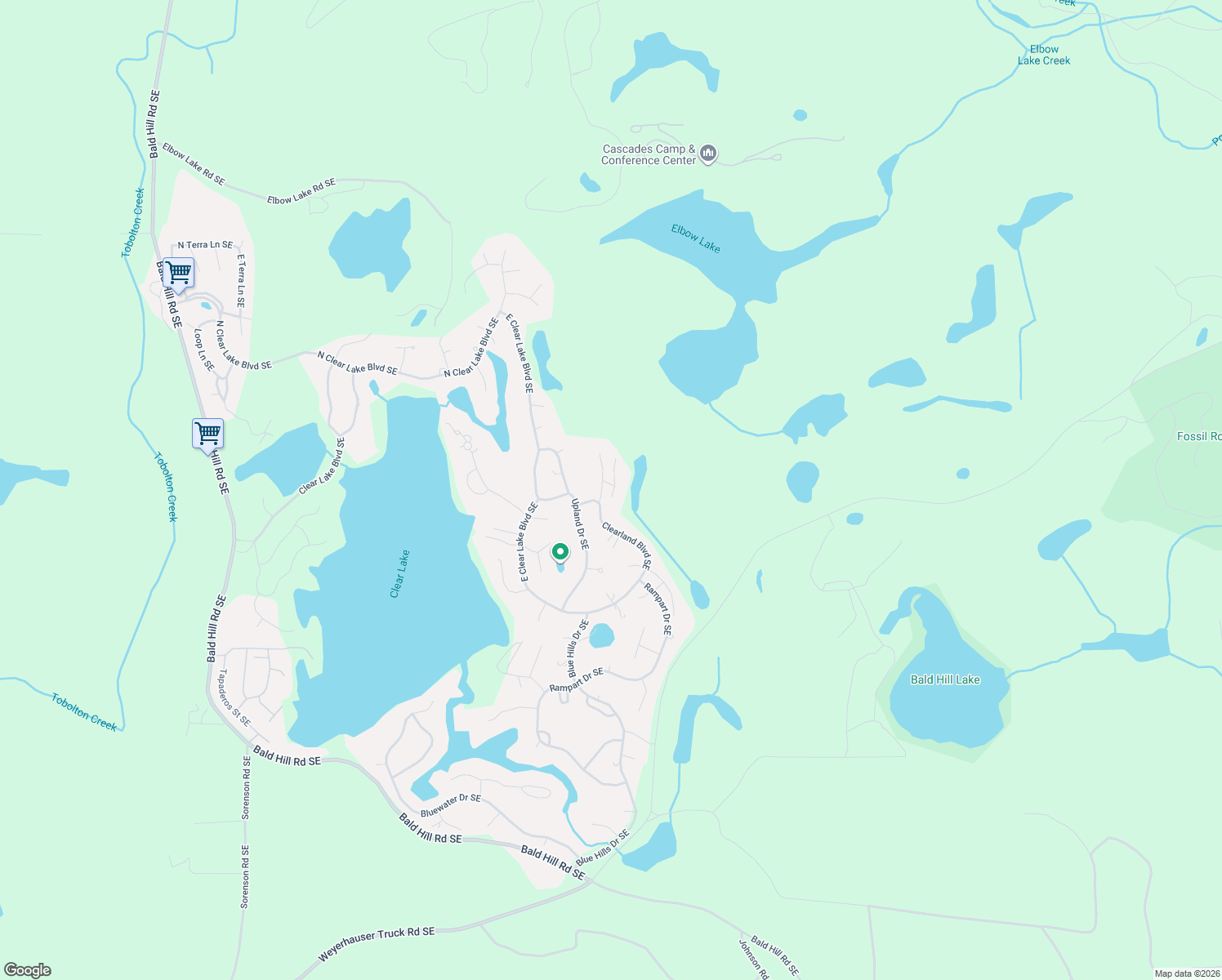 map of restaurants, bars, coffee shops, grocery stores, and more near 17909 Rising Court in Yelm