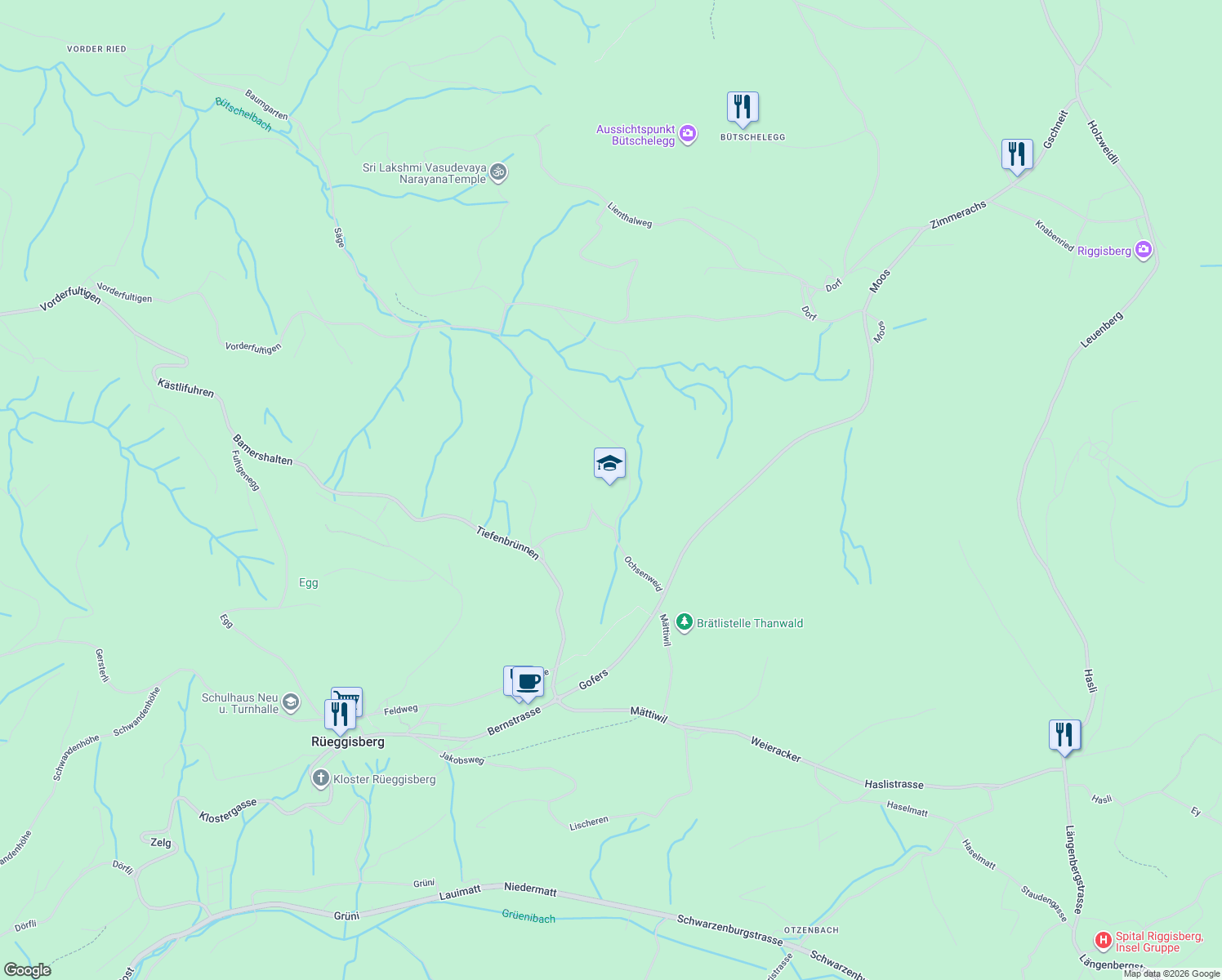 map of restaurants, bars, coffee shops, grocery stores, and more near in Oberbütschel