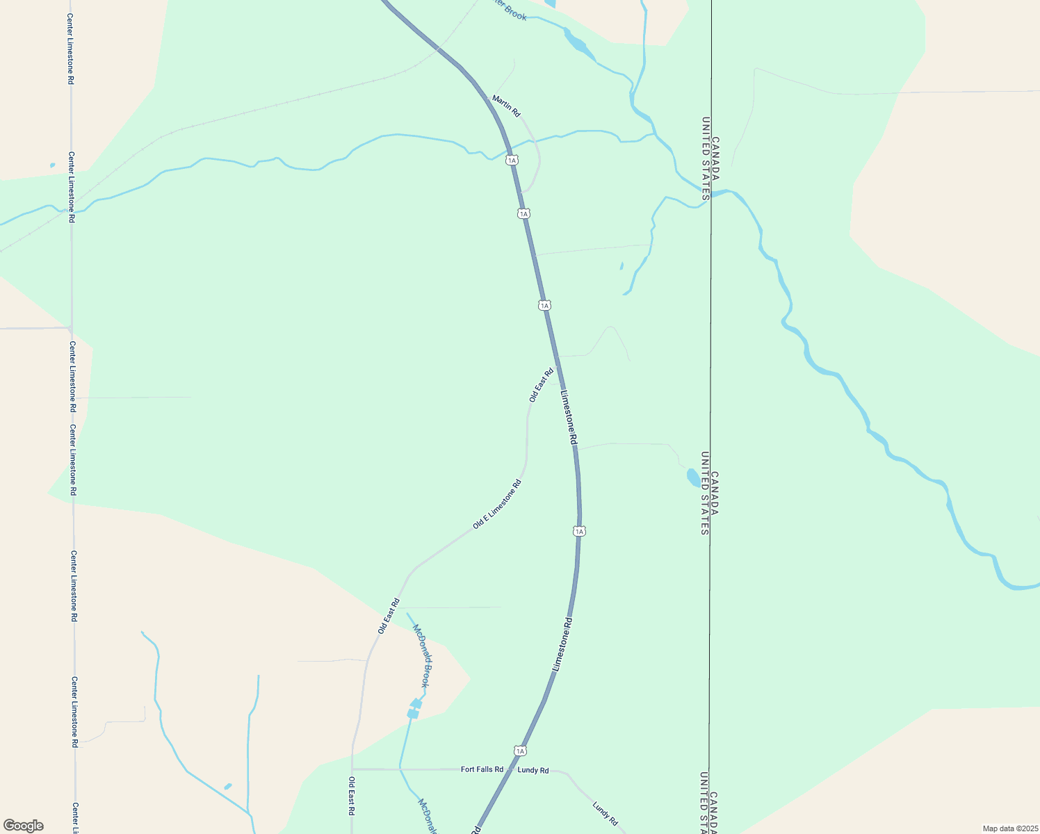 map of restaurants, bars, coffee shops, grocery stores, and more near 327 Old East Road in Fort Fairfield