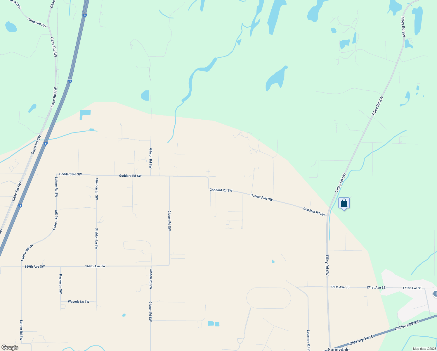 map of restaurants, bars, coffee shops, grocery stores, and more near 3302 163rd Avenue Southwest in Tenino