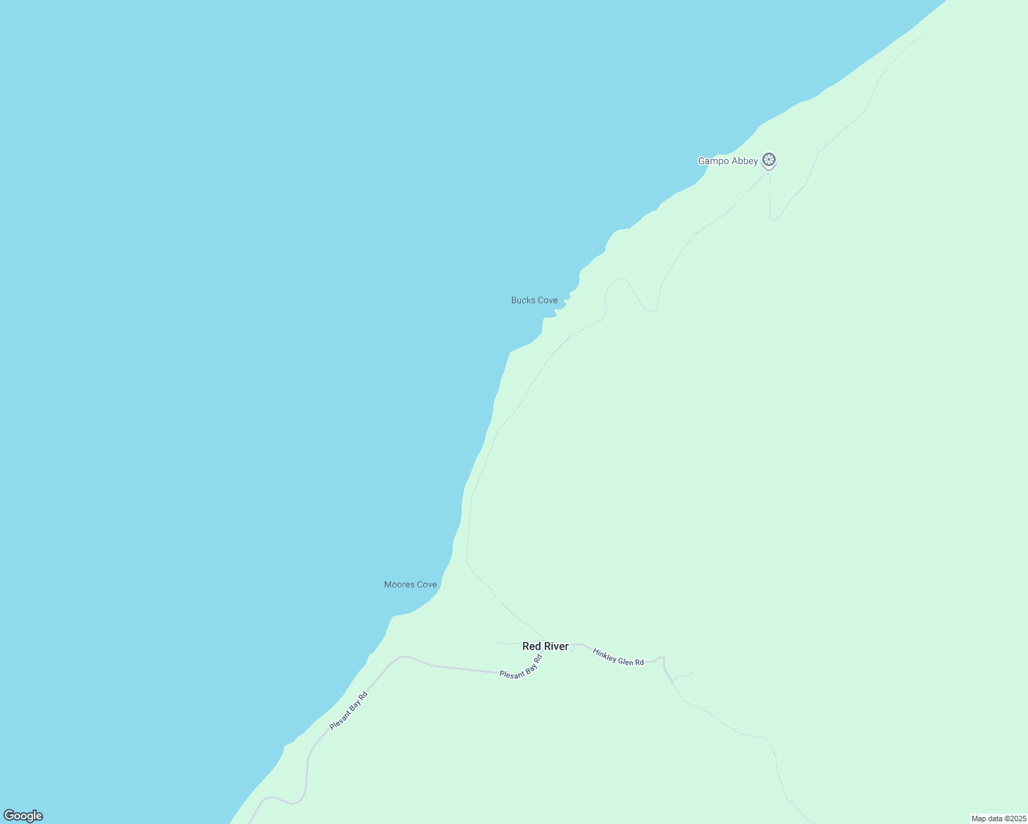map of restaurants, bars, coffee shops, grocery stores, and more near Red River Road in Inverness County