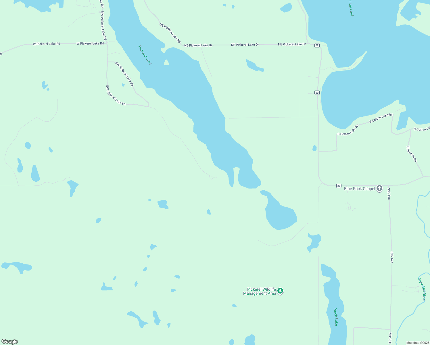 map of restaurants, bars, coffee shops, grocery stores, and more near 32360 Southwest Pickerel Lake Road in Detroit Lakes