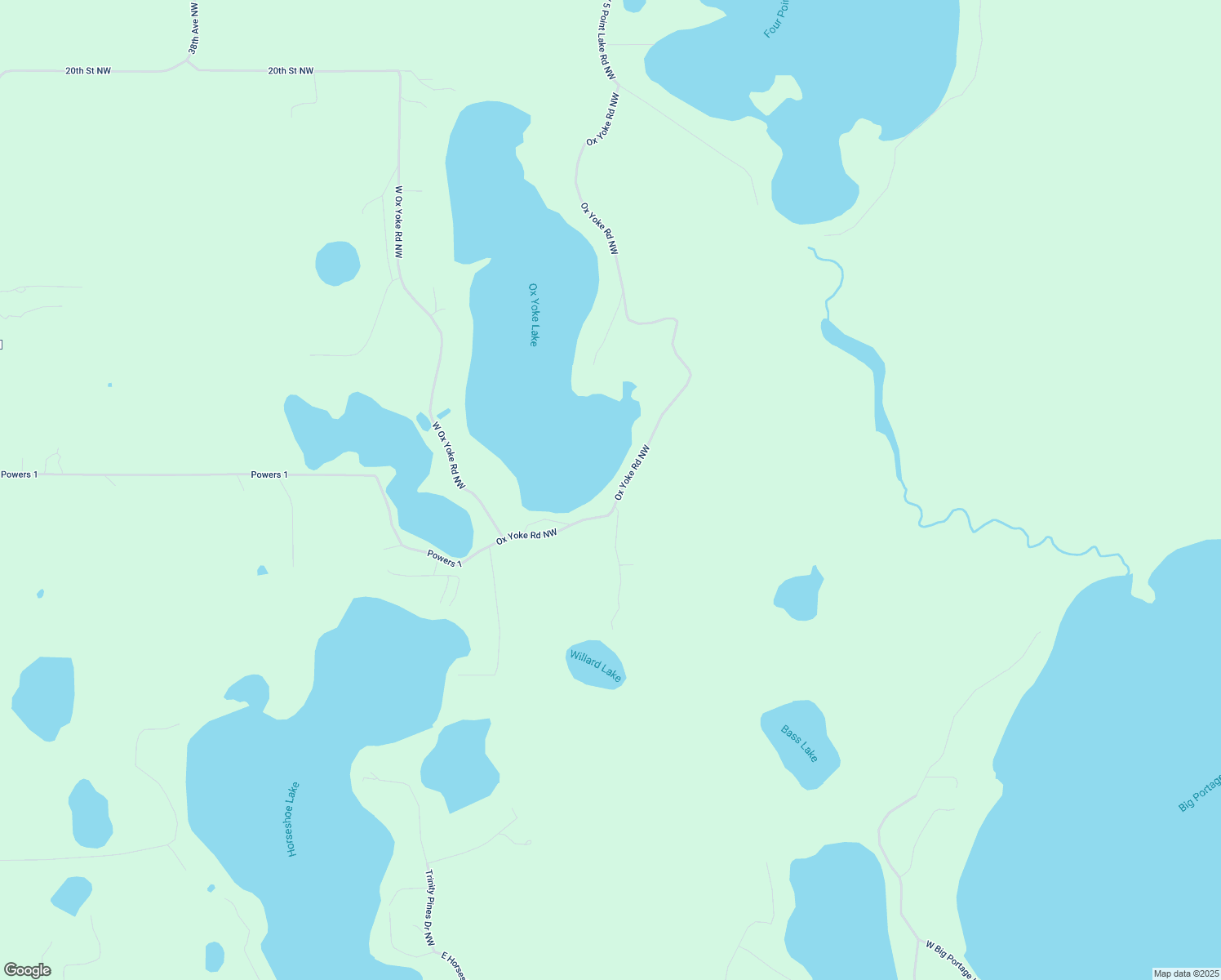 map of restaurants, bars, coffee shops, grocery stores, and more near 3590 Ox Yoke Road Northwest in Backus