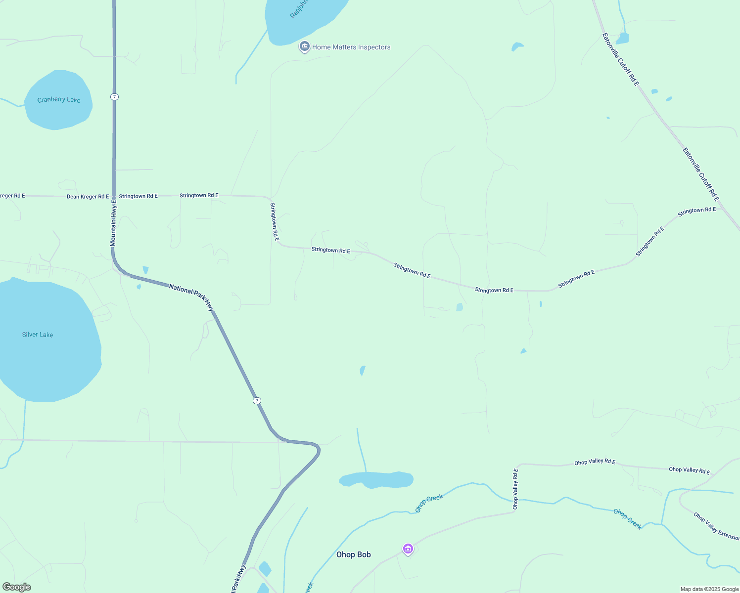map of restaurants, bars, coffee shops, grocery stores, and more near 7328 Stringtown Rd E in Eatonville