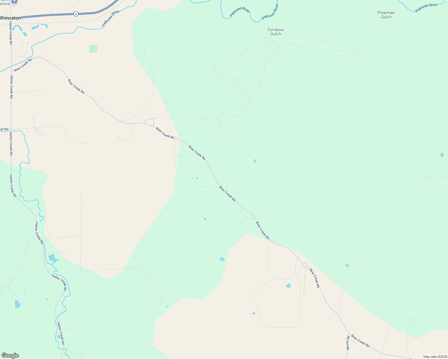 map of restaurants, bars, coffee shops, grocery stores, and more near 1152 Bear Creek Road in Princeton