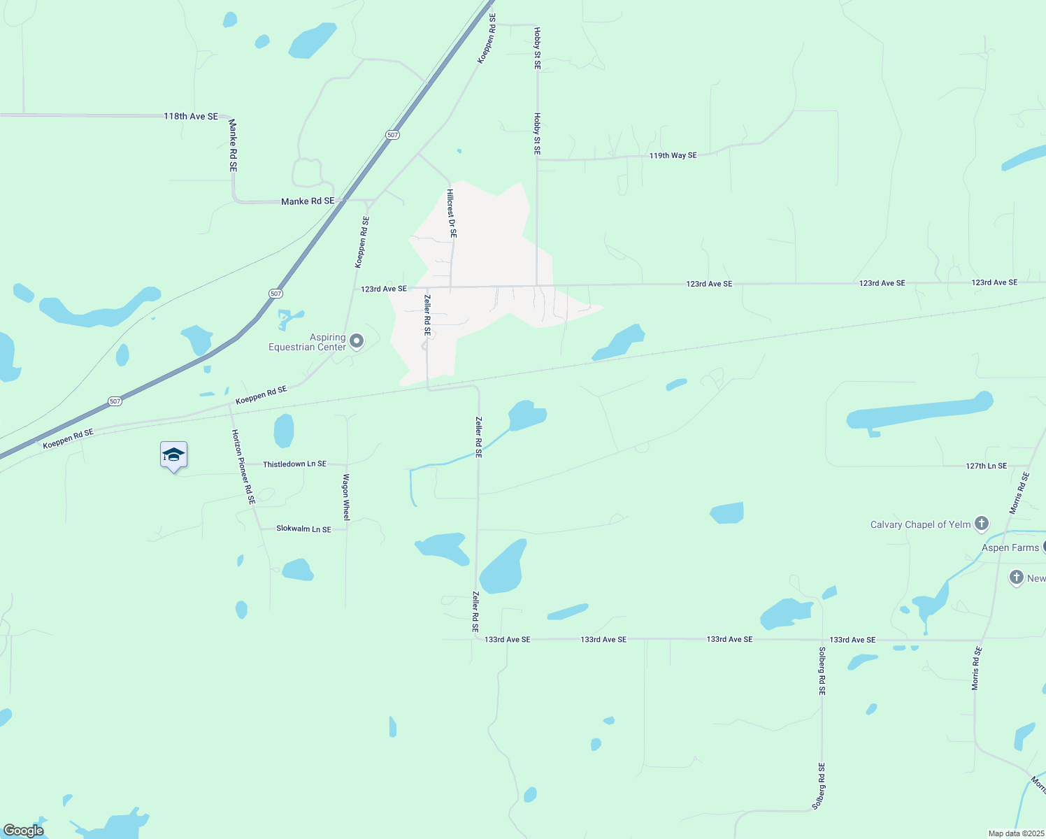 map of restaurants, bars, coffee shops, grocery stores, and more near 12742 Zeller Road Southeast in Yelm