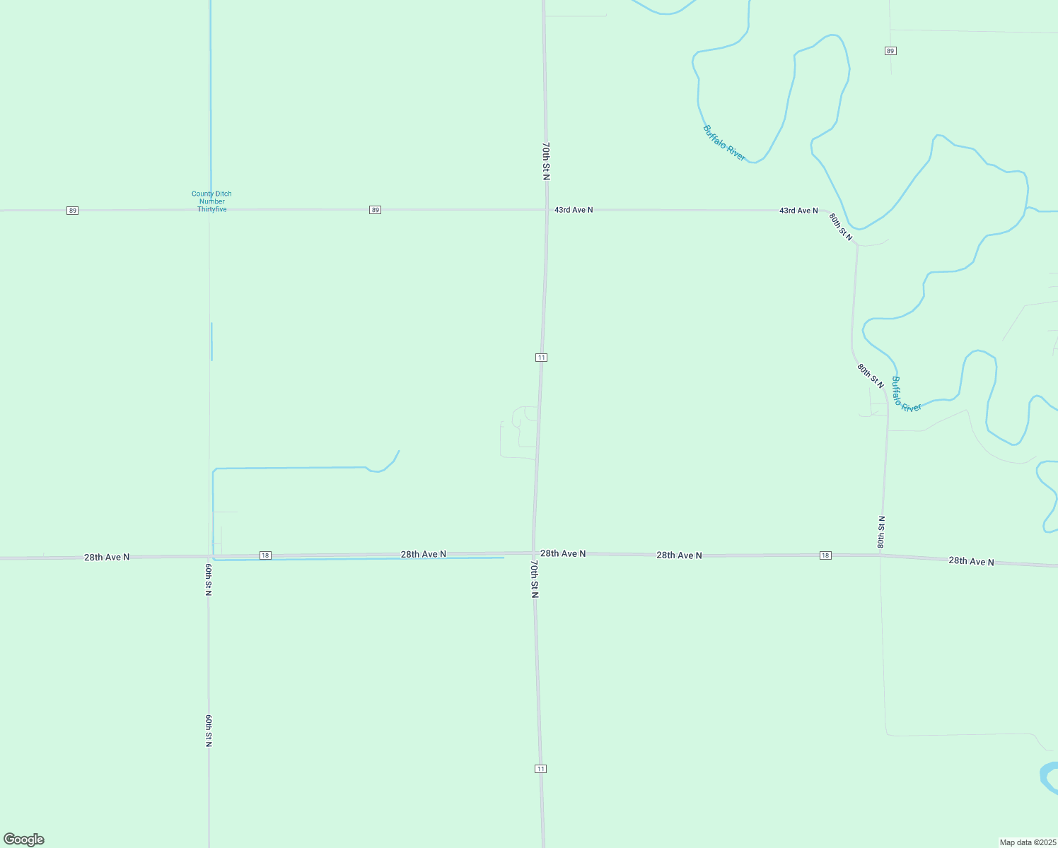 map of restaurants, bars, coffee shops, grocery stores, and more near 3179 70th Street North in Glyndon
