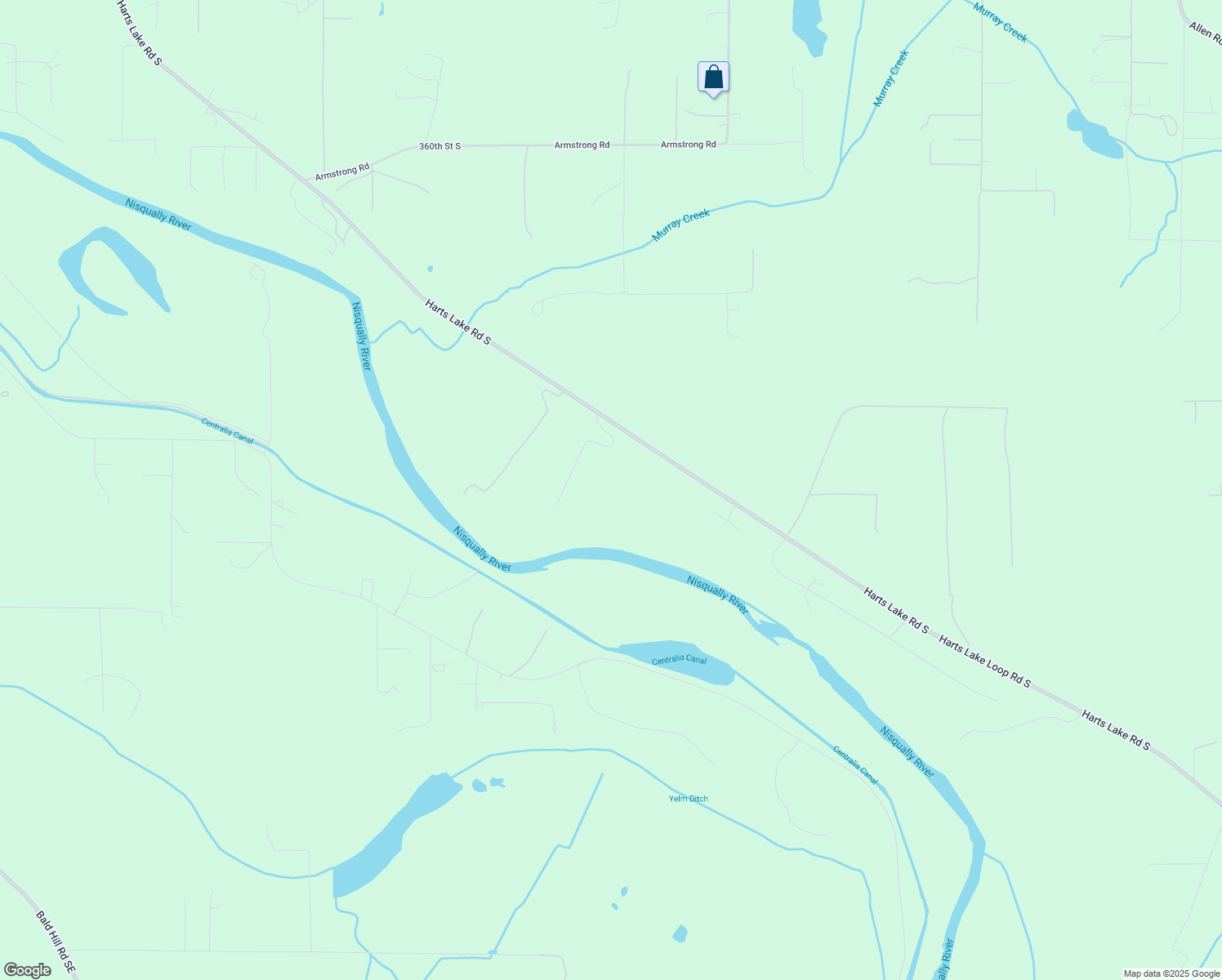 map of restaurants, bars, coffee shops, grocery stores, and more near 6116 Harts Lake Road South in Roy