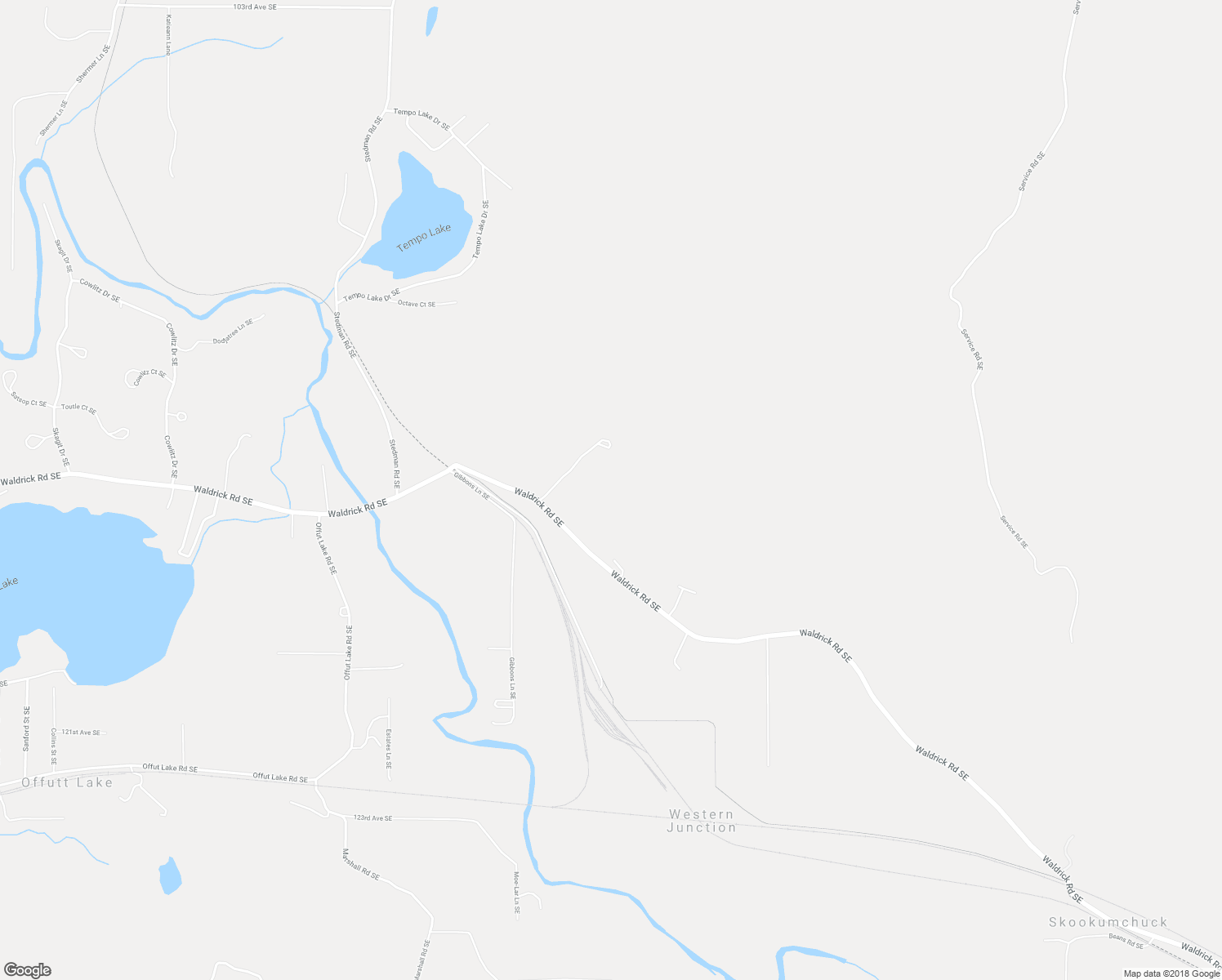 map of restaurants, bars, coffee shops, grocery stores, and more near 6230 Waldrick Road Southeast in Tenino