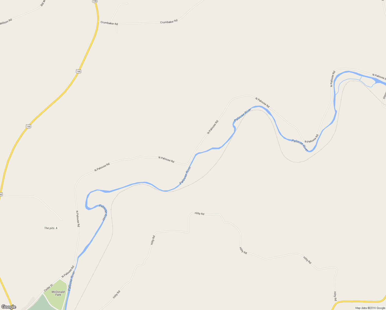 map of restaurants, bars, coffee shops, grocery stores, and more near North Palouse Road in Colfax