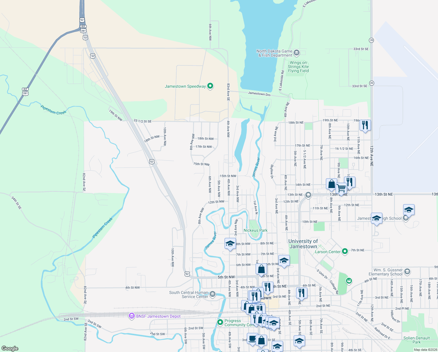 15th Street Northwest, Jamestown ND Walk Score