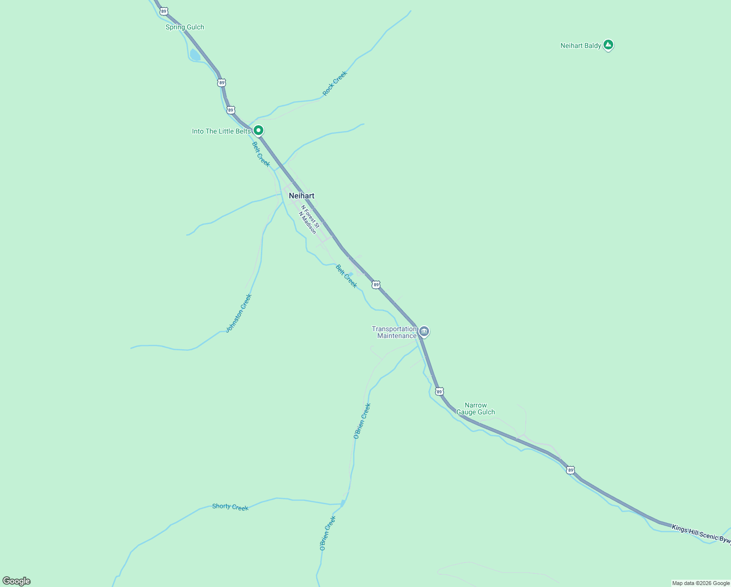 map of restaurants, bars, coffee shops, grocery stores, and more near 324 S Main St in Neihart