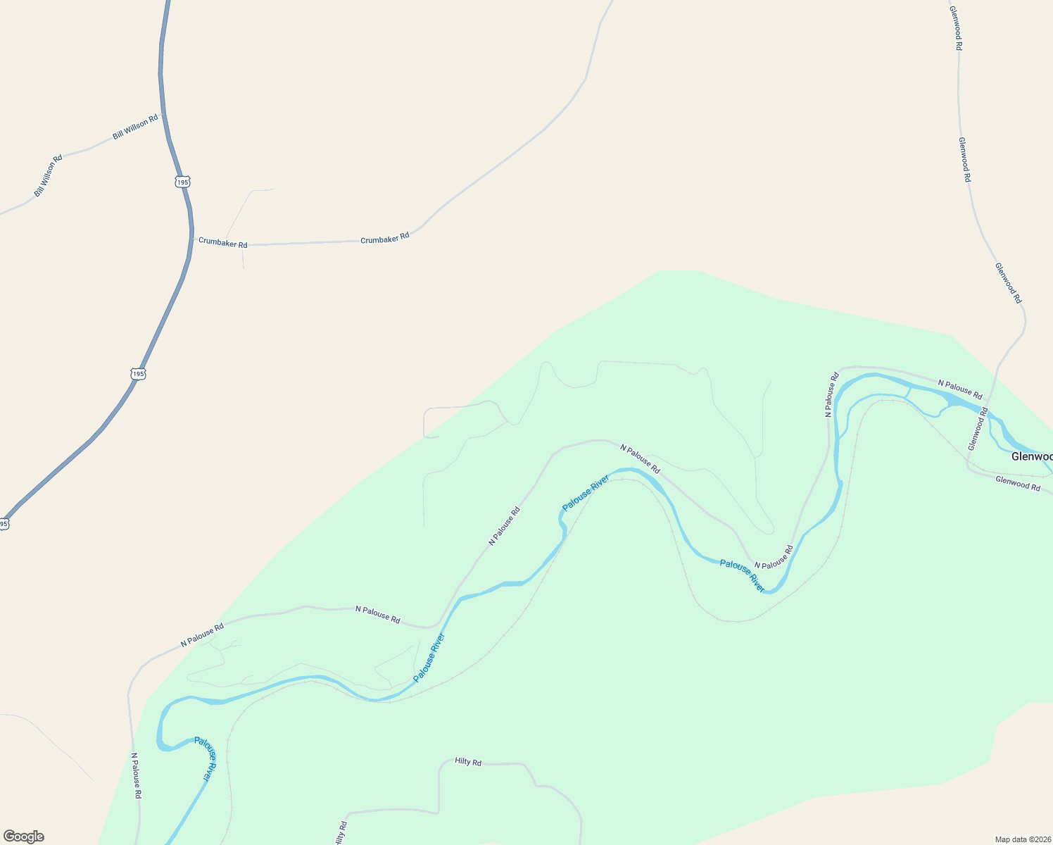 map of restaurants, bars, coffee shops, grocery stores, and more near North Palouse Road in Colfax
