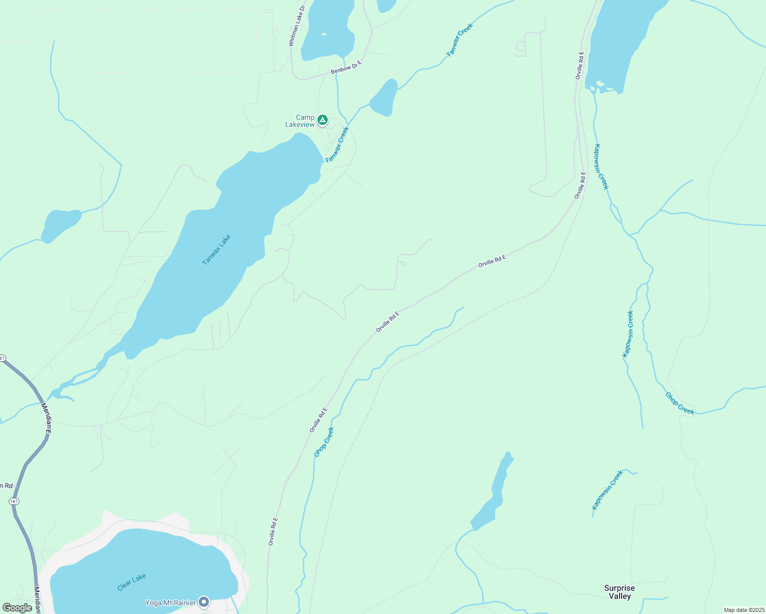 map of restaurants, bars, coffee shops, grocery stores, and more near 34110 Orville Rd E in Eatonville