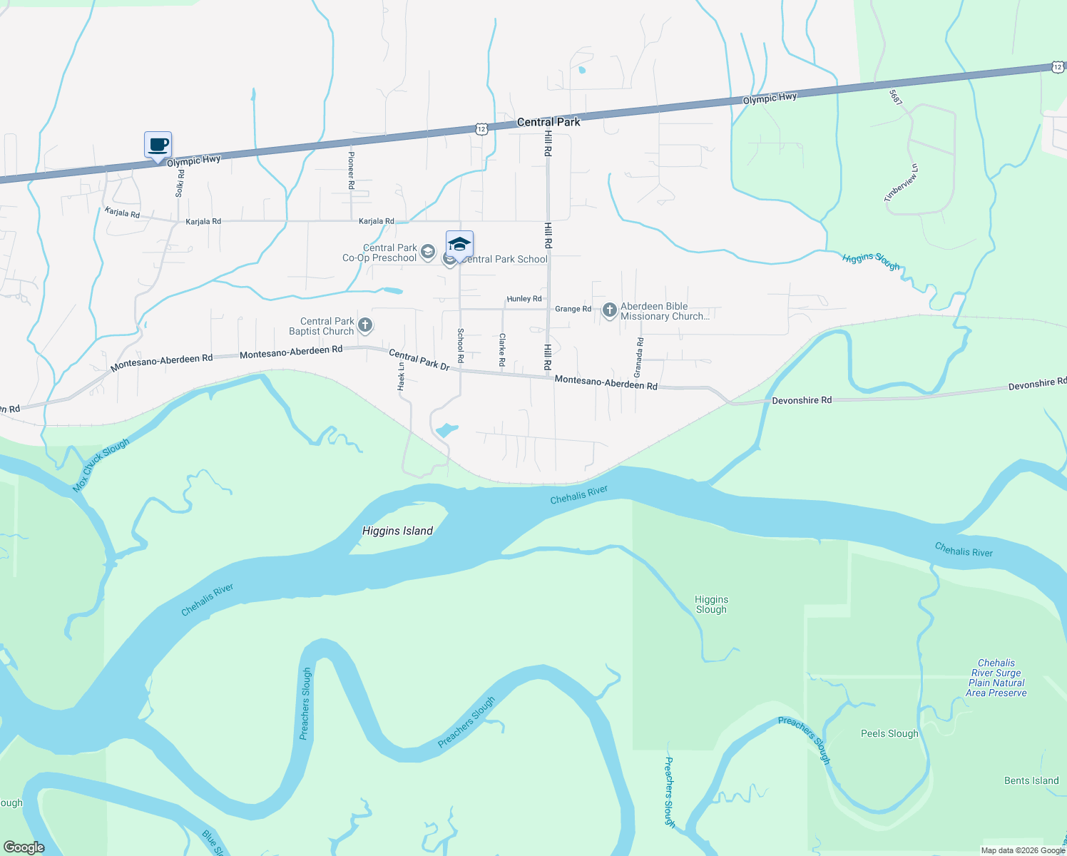map of restaurants, bars, coffee shops, grocery stores, and more near 6704 River Road in Aberdeen