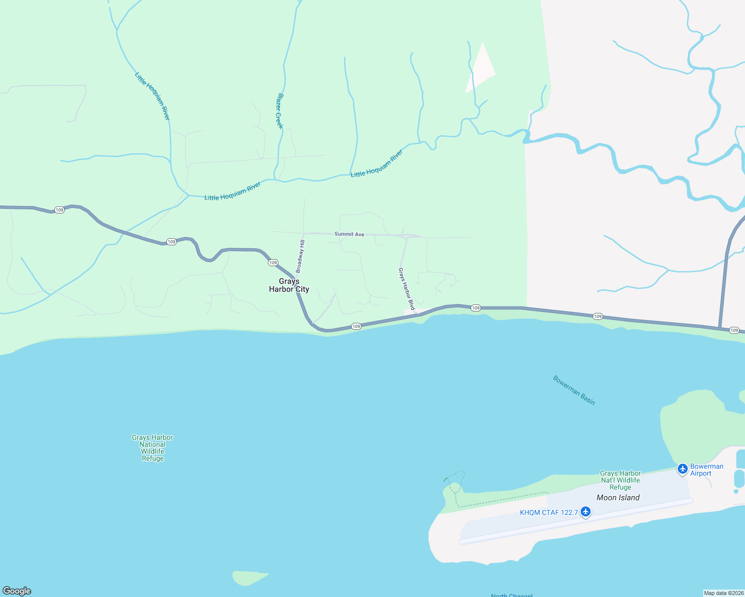 map of restaurants, bars, coffee shops, grocery stores, and more near 14 Boursaw Avenue in Hoquiam