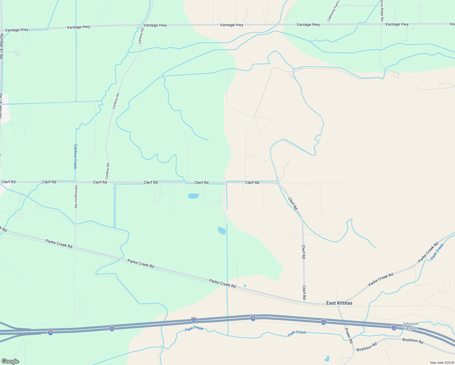 map of restaurants, bars, coffee shops, grocery stores, and more near 2416 Clerf Road in Ellensburg