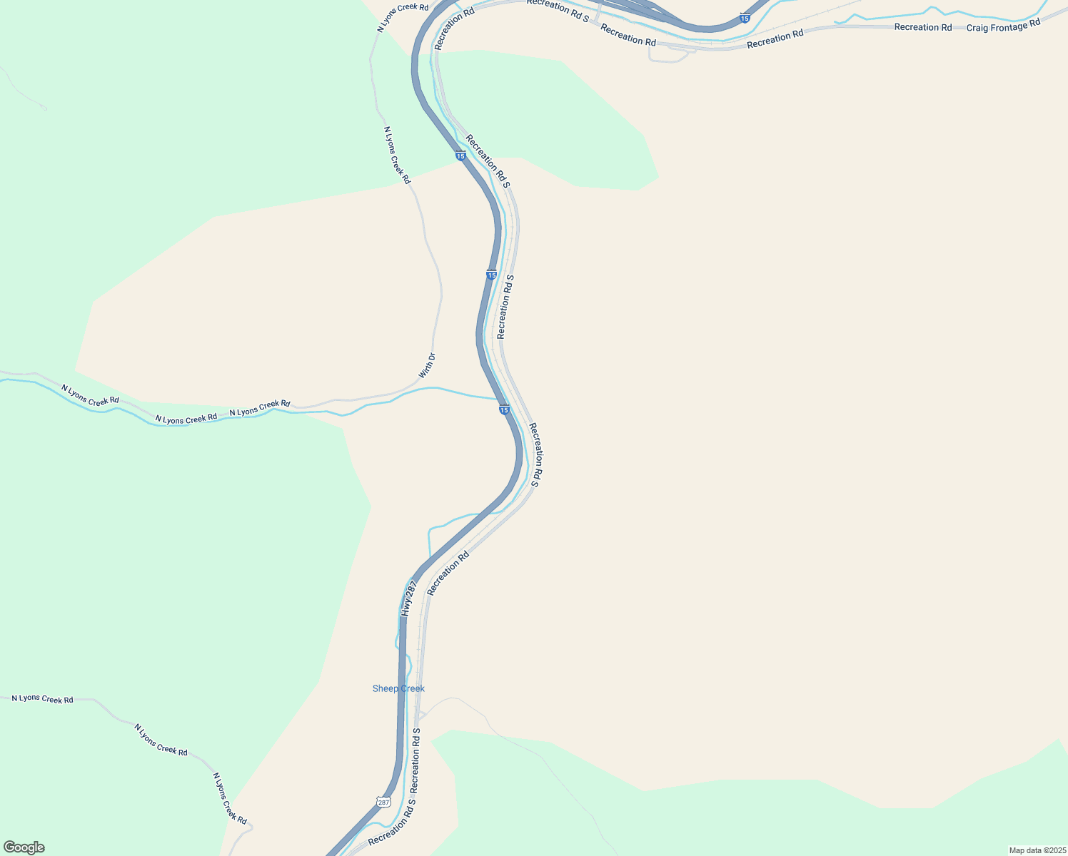 map of restaurants, bars, coffee shops, grocery stores, and more near Recreation Road in Wolf Creek