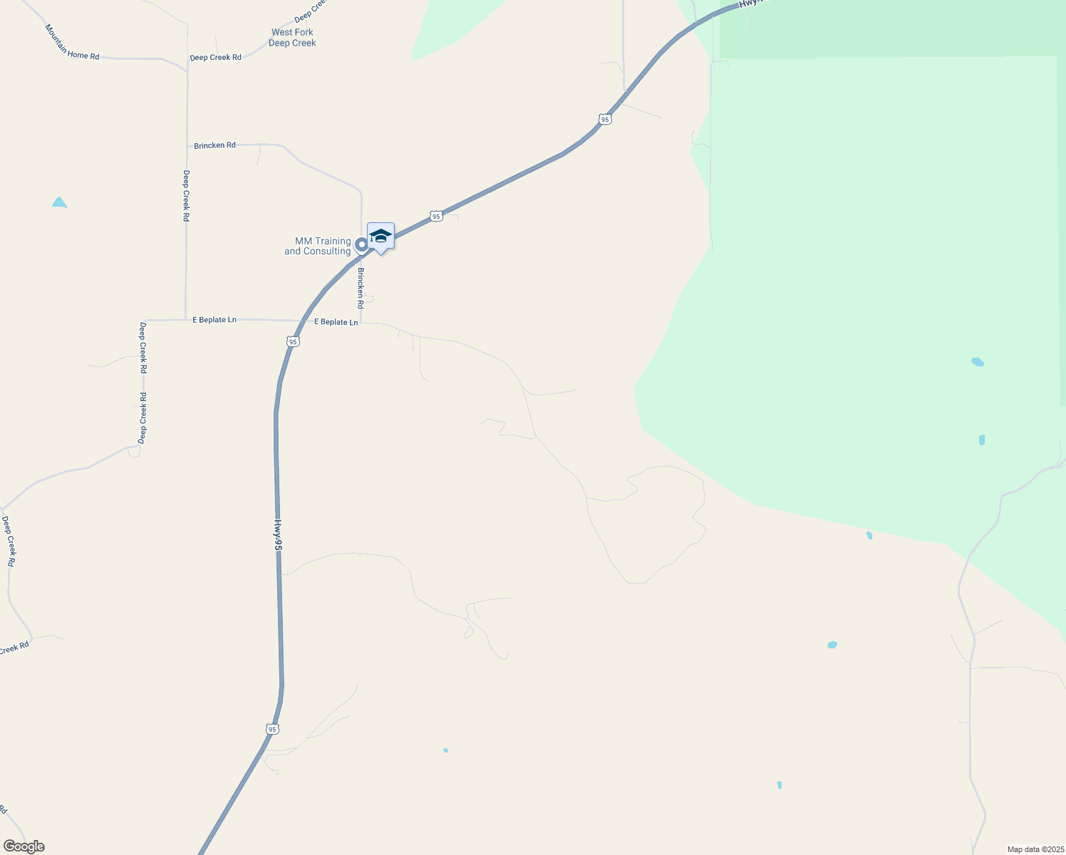 map of restaurants, bars, coffee shops, grocery stores, and more near Beplate Lane in Potlatch