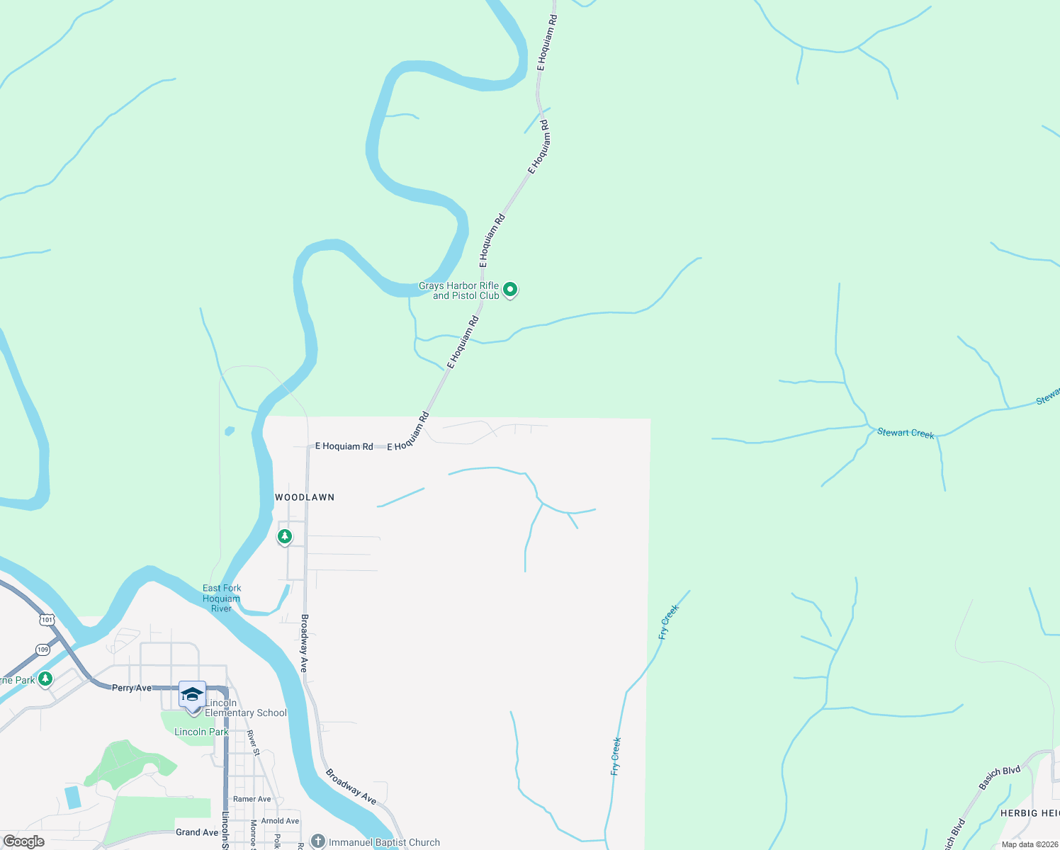 map of restaurants, bars, coffee shops, grocery stores, and more near 3251 Sanderling Drive in Hoquiam