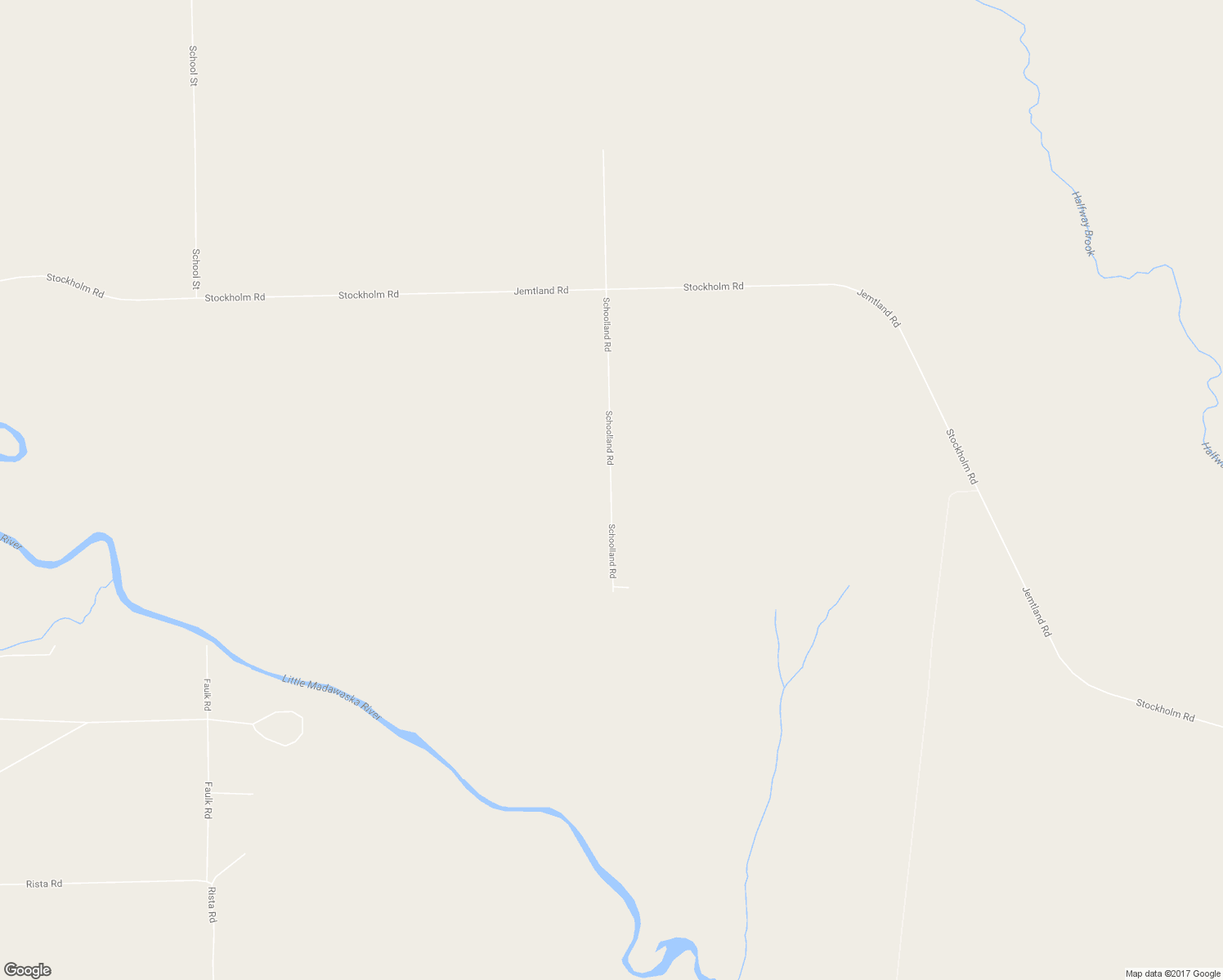 map of restaurants, bars, coffee shops, grocery stores, and more near Schoolland Road in New Sweden