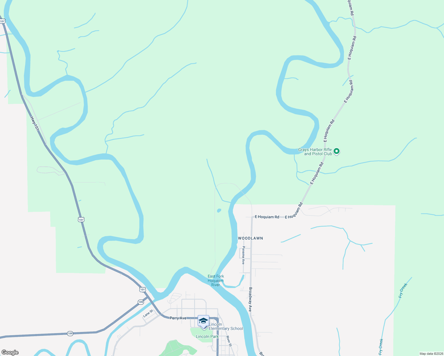 map of restaurants, bars, coffee shops, grocery stores, and more near 52 Panhandle Road in Hoquiam