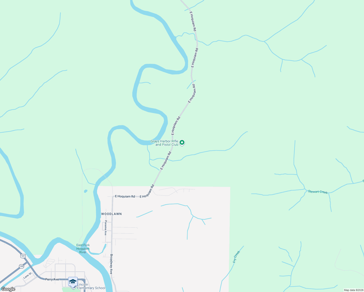 map of restaurants, bars, coffee shops, grocery stores, and more near 1362 East Hoquiam Road in Hoquiam