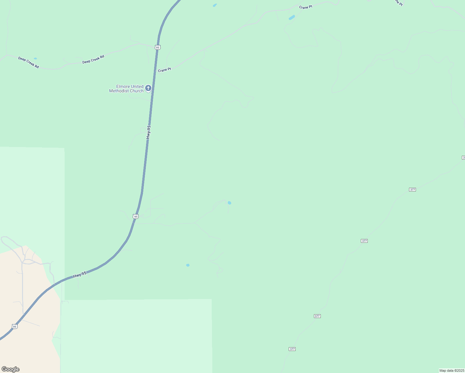 map of restaurants, bars, coffee shops, grocery stores, and more near 1038 Browns Lane in Potlatch