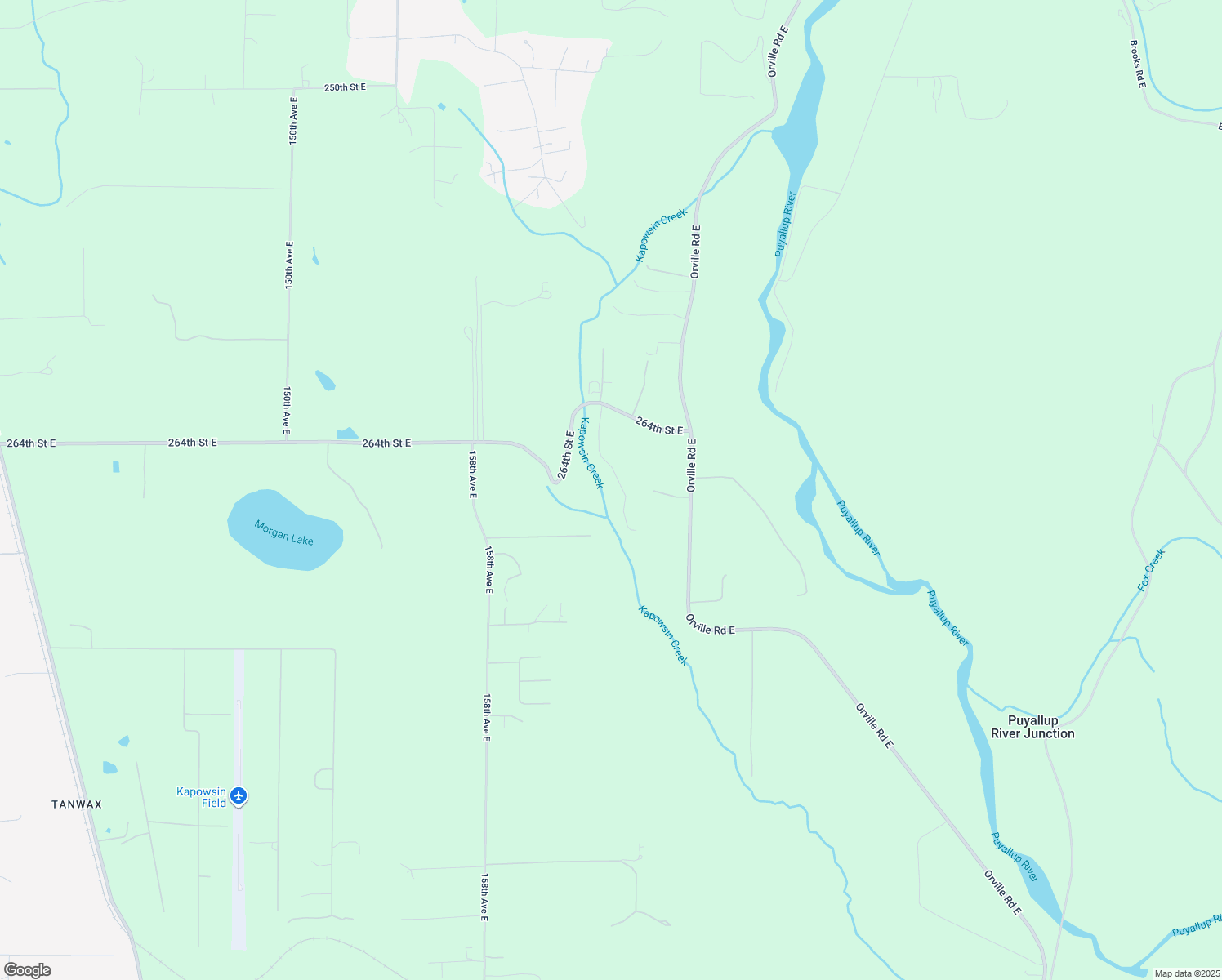 map of restaurants, bars, coffee shops, grocery stores, and more near 26614 163rd Avenue East in Orting