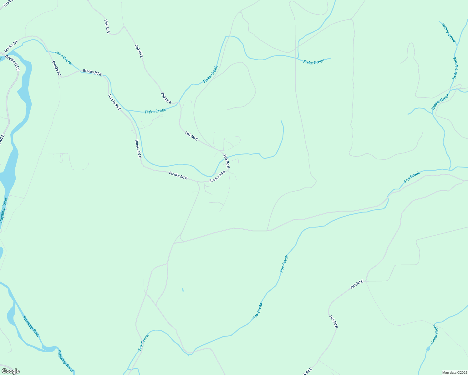 map of restaurants, bars, coffee shops, grocery stores, and more near 25315 Fisk Road East in Orting