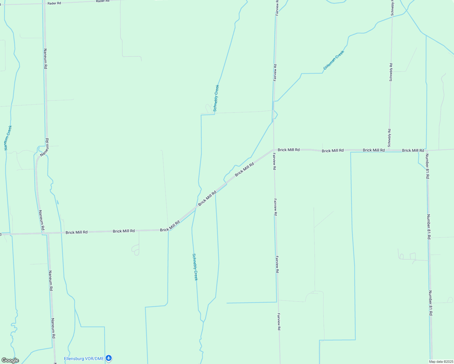 map of restaurants, bars, coffee shops, grocery stores, and more near Brick Mill Road in Ellensburg
