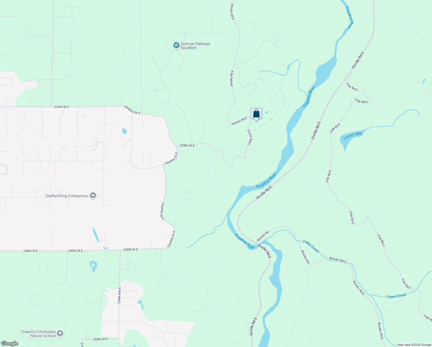 map of restaurants, bars, coffee shops, grocery stores, and more near 26426 163rd Avenue East in Graham