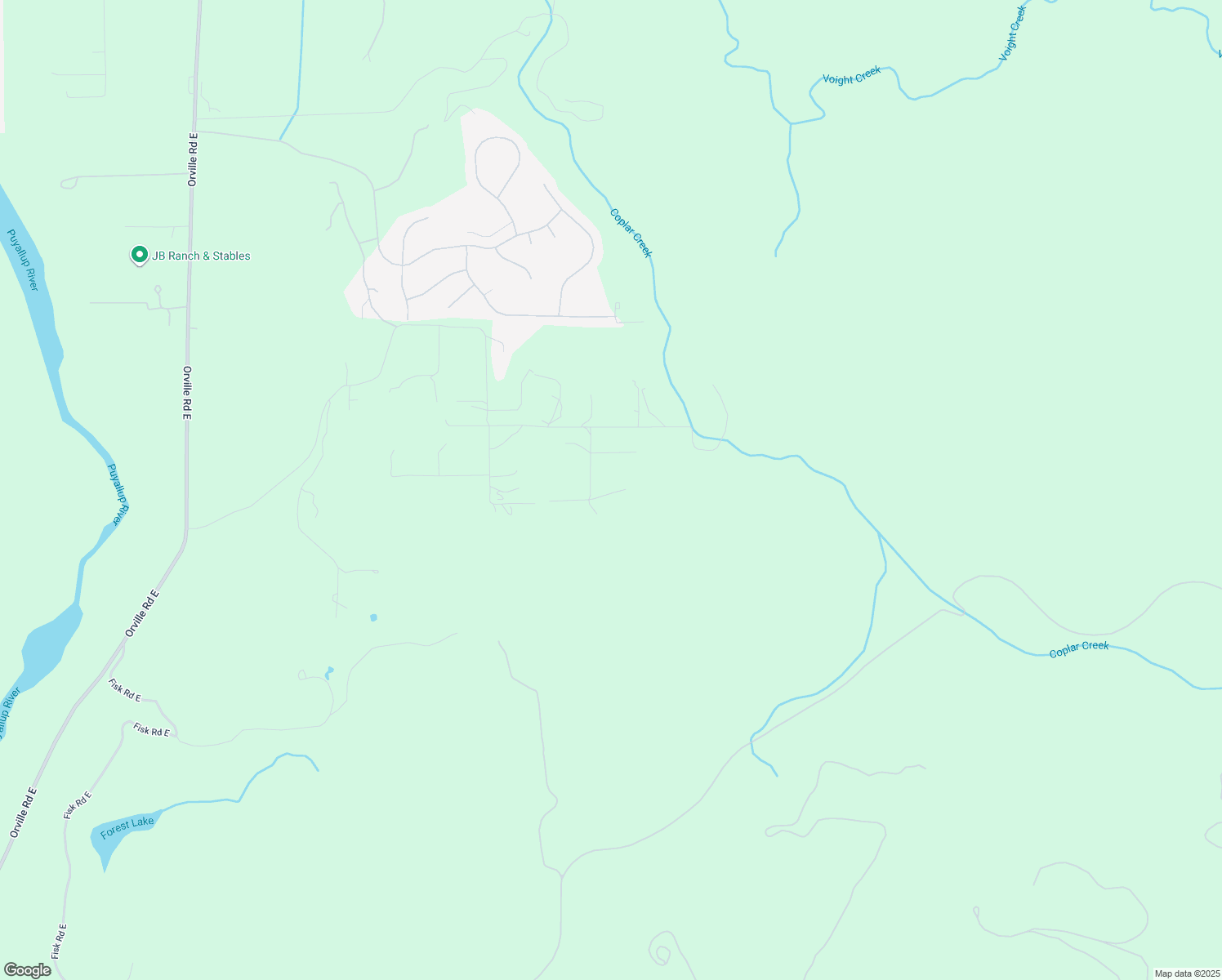 map of restaurants, bars, coffee shops, grocery stores, and more near 19902 213th Street East in Orting