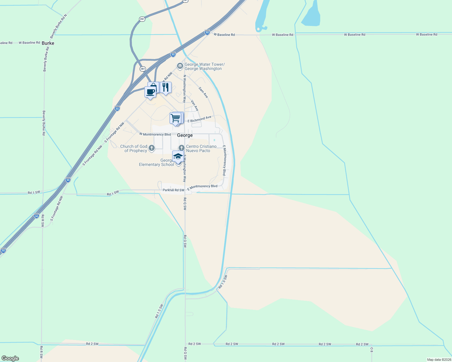 map of restaurants, bars, coffee shops, grocery stores, and more near 181 E Montmorency Blvd in Quincy
