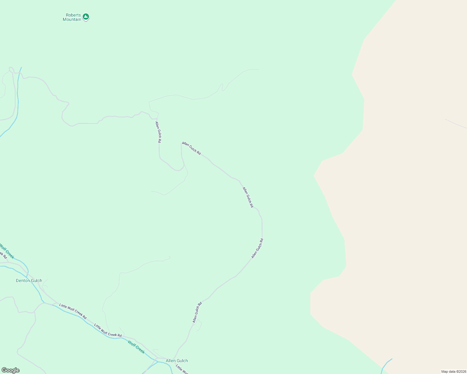 map of restaurants, bars, coffee shops, grocery stores, and more near 3080 Allen Gulch Road in Wolf Creek