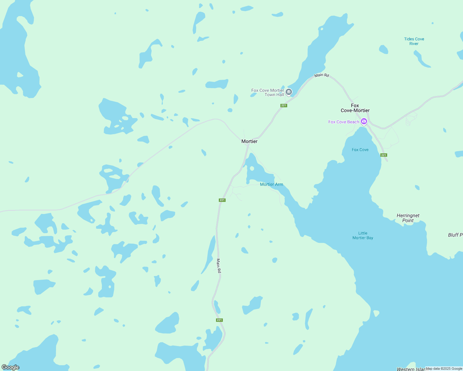 map of restaurants, bars, coffee shops, grocery stores, and more near Beachy Cove Road in Burin