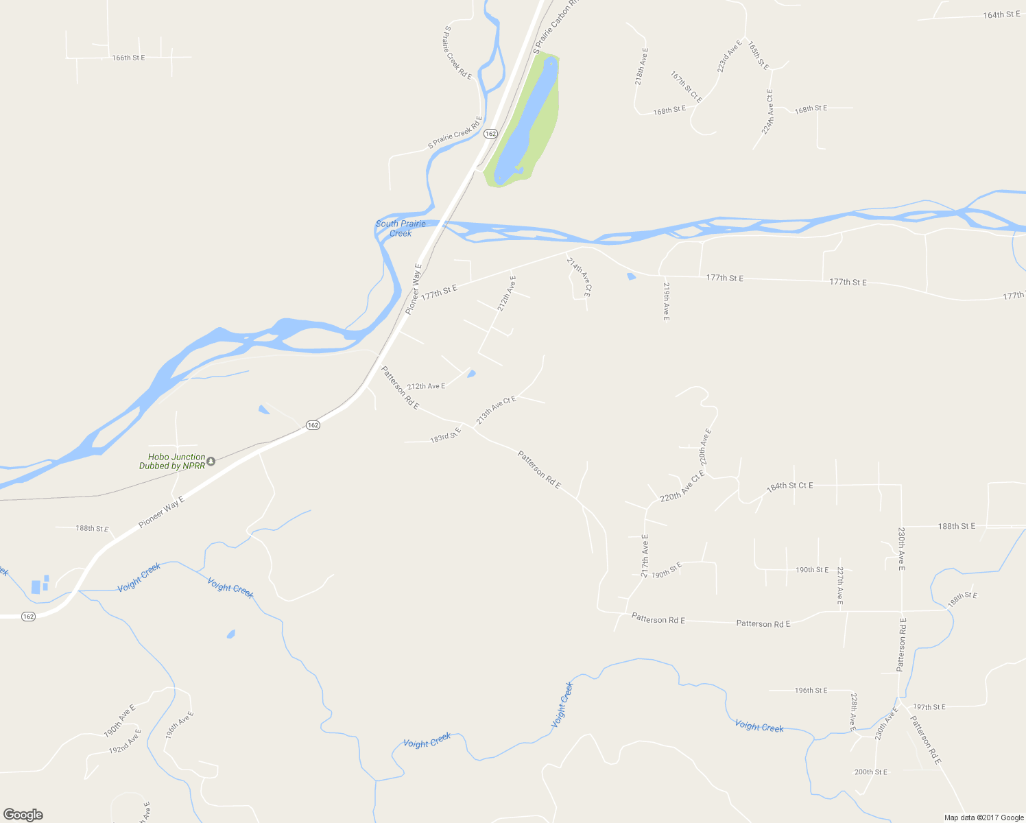 map of restaurants, bars, coffee shops, grocery stores, and more near 18213 213th Avenue Court East in Orting